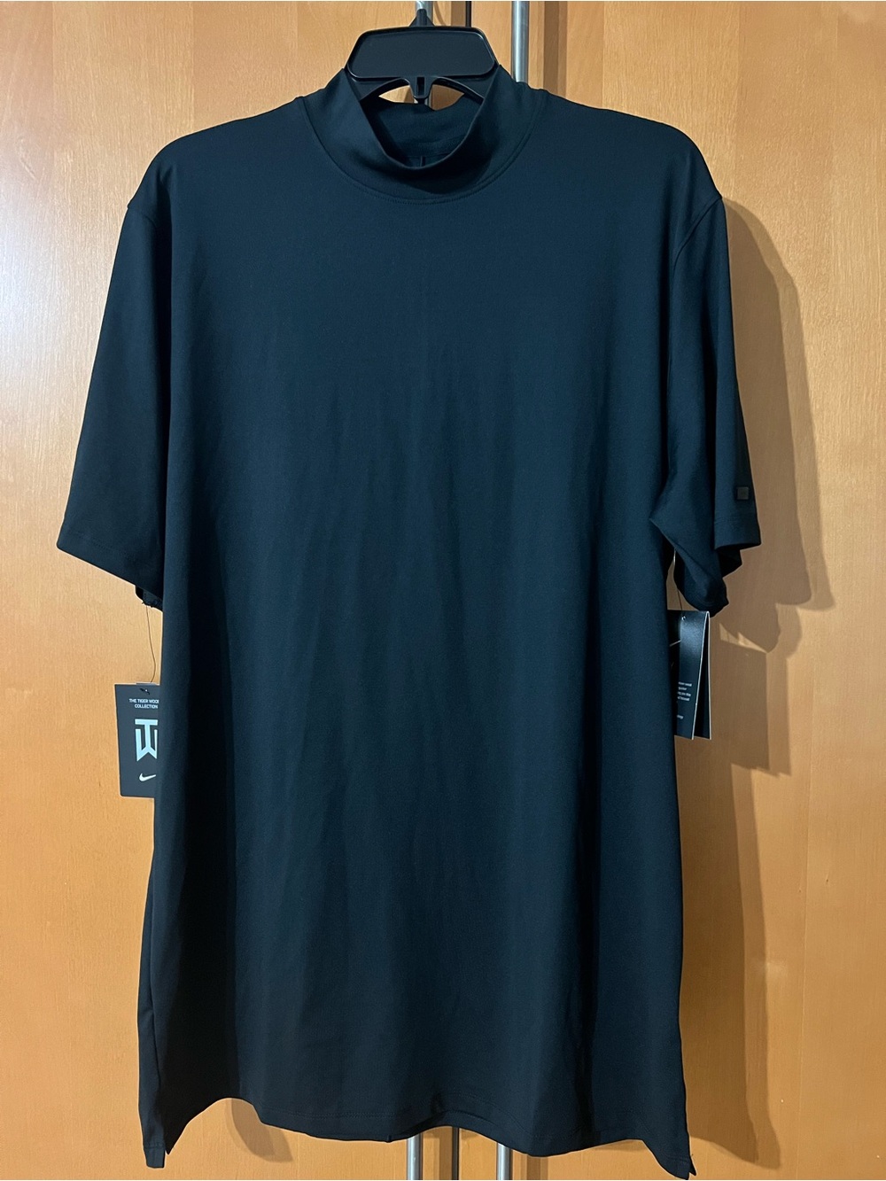 Nike Tiger Woods Vapor Mock Neck Shirt US M-T Black BQ6724-011 Dri-Fit